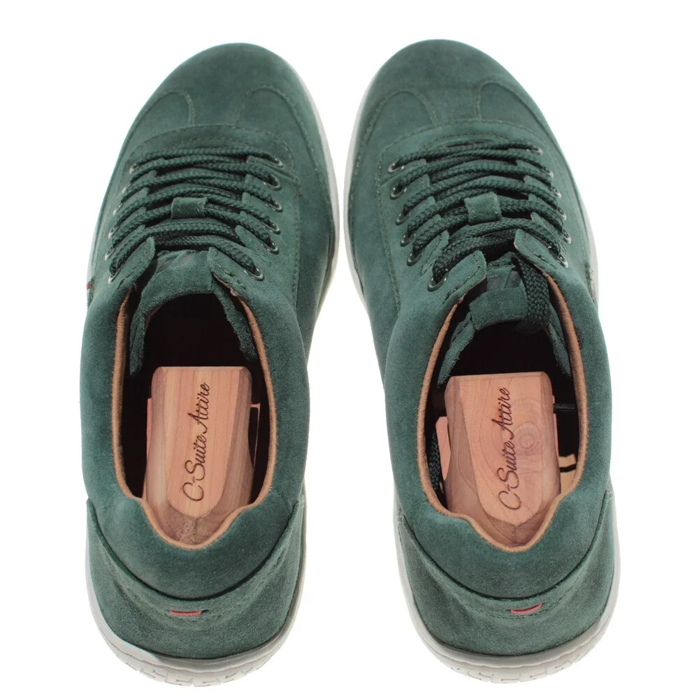 Piloti NWB Shift Lace Up Driving Sneakers Size 8.5 US Tennessee Pine Green Suede